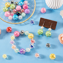 28Pcs 2 Colors UV Plating Acrylic Printed Beads&nbsp;FIND-TA0010-64