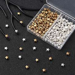 200個2色ccbプラスチックビーズ  スター  ミックスカラー  6x6.5x3.5mm  穴：1.2mm  100個/カラー&nbsp;CCB-YW0001-13
