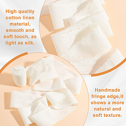 5 Yards Cotton Linen Raw Edge Ribbons&nbsp;OCOR-WH0088-52B-01