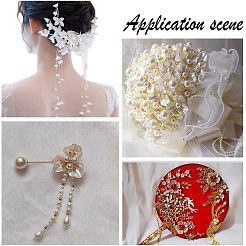 120個 6スタイルの花柄ABSプラスチック模造真珠ビーズキャップ  乳白色  20~36x20~38x4~12mm  穴：1.5~4.5mm  20個/スタイル&nbsp;OACR-NB0001-41