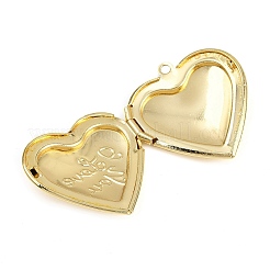 Brass Heart Locket Pendants&nbsp;KK-C114-12G