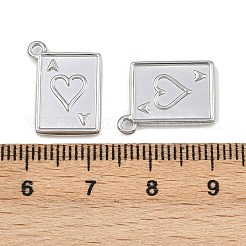 304ステンレスペンダント  エースチャーム  ステンレス鋼色  16.5x12.5x2mm  穴：1.6mm&nbsp;STAS-L303-16P