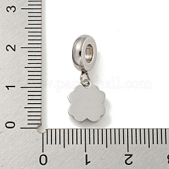 変色しない304ステンレススチール製ヨーロピアンダングルチャーム  花の大きな穴のペンダント  ステンレス鋼色  22mm  穴：4.5mm  花：11x9x3mm&nbsp;STAS-U005-41P