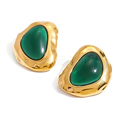 Nuggets 304 Stainless Steel Resin Stud Earrings&nbsp;FS-WGE3242-01
