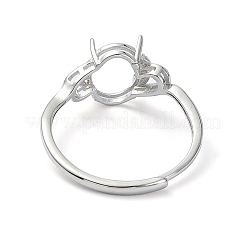 Adjustable 925 Sterling Silver Ring Components&nbsp;STER-K179-02P