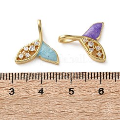 Brass Micro Pave Clear Cubic Zirconia Pendants&nbsp;KK-D221-24G