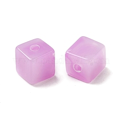 透明なアクリルビーズ  キューブ  蘭  8x8x9mm  穴：2mm  約920~142個/76g&nbsp;LS-OACR-A021-14B