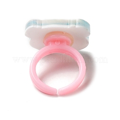 子供用漫画動物樹脂オープンカフリング  混合図形  内径：13.8mm&nbsp;RJEW-K239-18