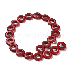 合成ハウライトビーズ連売り  染め  リング  ファイヤーブリック  19.5~20x5mm  穴：1.4mm  約197個/500g&nbsp;TURQ-F018-12
