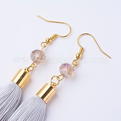 Ice Silk Thread Tassel Dangle Earrings&nbsp;EJEW-P142-A01
