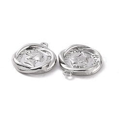 合金ペンダント  女性のチャーム入り花  プラチナ  23x20x3.5mm  穴：1.8mm&nbsp;FIND-A023-06P