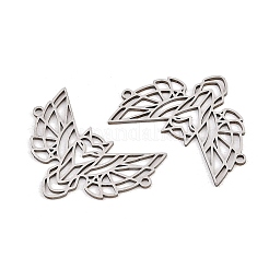 中空201ステンレスペンダント  フクロウのチャーム  ステンレス鋼色  23x31x1mm  穴：1.4~1.5mm&nbsp;STAS-B135-12P