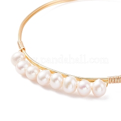 Natural Pearl Beaded Bangle&nbsp;BJEW-JB08163-01