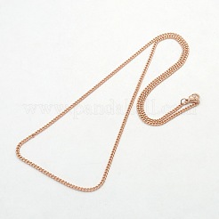ユニセックスカジュアルスタイル304ステンレススチールカーブチェーンネックレス  カニカン付き  ローズゴールド  19.7インチ（50cm）&nbsp;STAS-O037-54RG