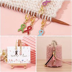 Alloy Enamel Awareness Ribbon Pendant Decorations&nbsp;AJEW-NB0003-74