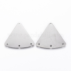 変色しにくい304ステンレススチールシャンデリア部品  三角形  ステンレス鋼色  27x30x0.5mm  穴：1.2mm&nbsp;STAS-P175-73P