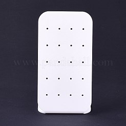 アクリルイヤリングディスプレイスタンド12ペアショー  長方形  ホワイト  6x4.2x11cm  穴：1.5mm&nbsp;ODIS-P008-04B