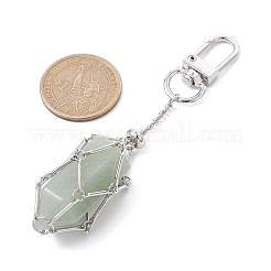Brass Macrame Pouch Stone Holder Pendant Decoration&nbsp;HJEW-JM01690-02