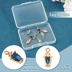 8Pcs 4 Colors Brass Micro Pave Cubic Zirconia Pendants&nbsp;KK-TA0002-18