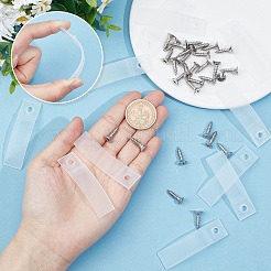 プラスチック引き出しストッパー30個  201ステンレススチールネジ30本付き  ミックスカラー  プラスチック引き出しストッパー: 59x16x4mm  穴：4.5mm&nbsp;FIND-GF0004-04