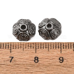 チベット風ビーズキャップ  鉛フリー及びカドミウムフリー  ガンメタ色  9x4mm  穴：1mm  lf0652y。&nbsp;K08DN051