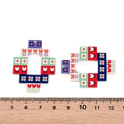 Flower Theme Printed Acrylic Pendants&nbsp;OACR-T028-14B