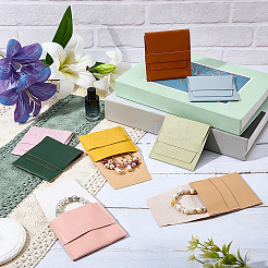 8Pcs 8 Colors Square PU Leather Jewelry Flip Pouches&nbsp;ABAG-CL0001-58