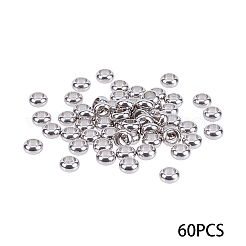 304ステンレススチールビーズ  ロンデル  ステンレス鋼色  10x5mm  穴：6mm  60個/箱&nbsp;STAS-UN0002-44P