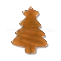クリスマス樹脂ペンダント  クリスマスパーティーの装飾用の透明なチャーム  クリスマスツリー  39x28x2.5mm  穴：1mm&nbsp;LS-RESI-K019-09A