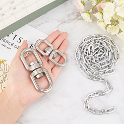 2Pcs 2 Sizes 304 Stainless Steel Double Eye Swivel Clasps&nbsp;STAS-GA0001-09
