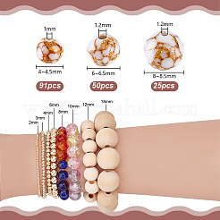 3 Styles Frosted Synthetic Gold Line Turquoise Beads&nbsp;G-PH0003-13