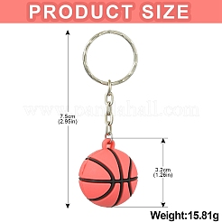 プラスチックキーホルダー  鉄パーツ  サッカー  7.5cm  ペンダント：32mm&nbsp;KEYC-YW00042-01