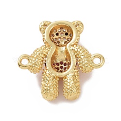 Brass Micro Pave Cubic Zirconia Connector Charms&nbsp;ZIRC-P107-01G