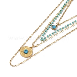 304 Stainless Steel Multi Layered Necklaces&nbsp;NJEW-P302-05G