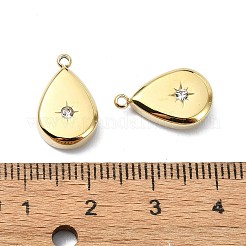 304ステンレスペンダント  ラインストーン付き  ティアドロップチャーム  14KGP本金メッキ  15x9.5x4.5mm  穴：1.2mm&nbsp;STAS-L022-354G