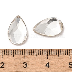 ガラスラインストーンカボション  フラットバック＆バックメッキ  多面カット  ティアドロップ  クリスタル  14x9x3.5mm&nbsp;RGLA-P037-15A-001