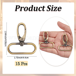 15Pcs Alloy Swivel Clasps&nbsp;FIND-GF0008-19AB