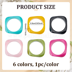 6Pcs 6 Colors Acrylic Bangles for Women&nbsp;BJEW-ME0001-03A