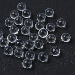 透明ガラスビーズ  ラウンド  穴がない  透明  4mm&nbsp;GLAA-U007-01A