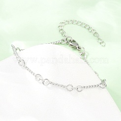 304 Stainless Steel Twisted Rope Link Chain Bracelets for Women&nbsp;BJEW-A160-09P