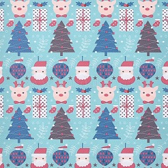 クリスマステーマの模造革生地  自己粘着性の布地  衣類用アクセサリー  クリスマスツリーとお父さんのクリスマス/サンタクロースの模様  カラフル  30~30.7x19.5~20x0.05cm&nbsp;DIY-WH0157-64D-12