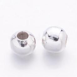 アイアン製スペーサービーズ  ラウンド  銀色のメッキ  3直径  穴：1mm&nbsp;E321Y-S