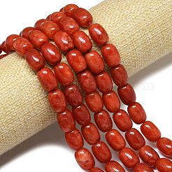 天然石マレーシアジェイドビーズ連売り  染め＆加熱  バレル  ミックスカラー  14x10~10.5mm  穴：1.2mm  約27個/連  15.16''~15.71''（38.5~39.9センチメートル）&nbsp;G-B165-DM-10x14mm