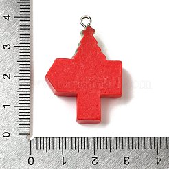 クリスマステーマのRSINペンダント  プラチナアイアンファインディング付き  クリスマスツリー  35x25x7.5mm  穴：2mm&nbsp;RESI-A039-01C