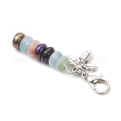 Imitation Jade Glass Rondelle Pendant Decorations&nbsp;HJEW-JM04354