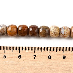 天然レッドレインボージャスパービーズ連売り  バレル  8x6mm  穴：1mm  約66個/連  15.39''（39.1センチメートル）&nbsp;G-U023-B02-03