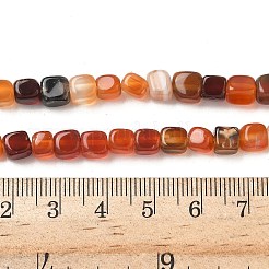 天然の龍脈瑪瑙（染色・加熱）ビーズ連売り  キューブ  チョコレート  5~6x5~6x5~6mm  穴：0.8mm  約62~66個/連  14.57~14.96''（37~38センチメートル）&nbsp;G-G177-E12-03