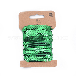 Plastic Paillette/Sequins Chain Rolls&nbsp;PVC-WH0005-01G