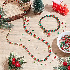18 Strands 18 Styles Christmas Theme Transparent Glass Beads Strands&nbsp;GLAA-GA0002-21