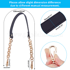 Cowhide Leather Cord Chain Bag Strap&nbsp;FIND-WH0056-27G-01